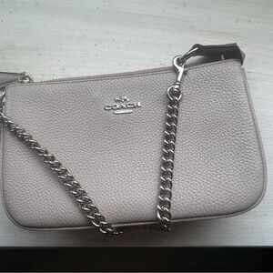 Coach gray Leather wristlet
